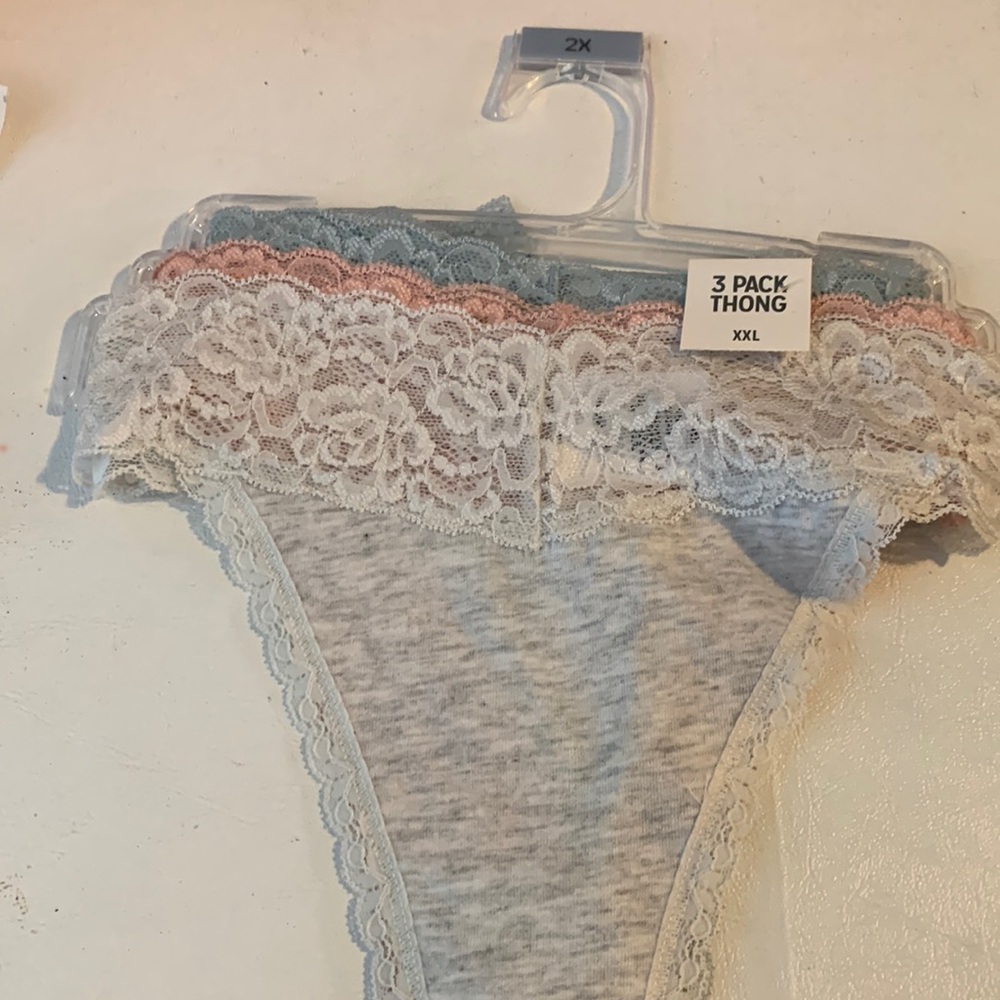 Lace cotton thong underwear